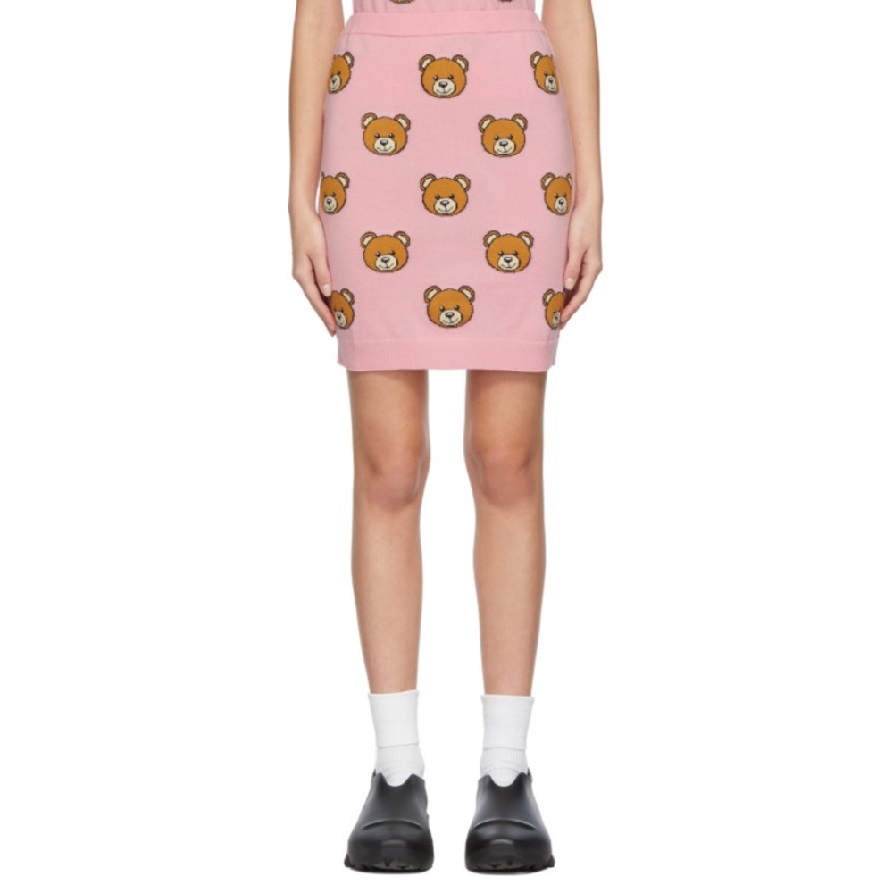 Moschino Teddy Bear intarsia-knit skirt